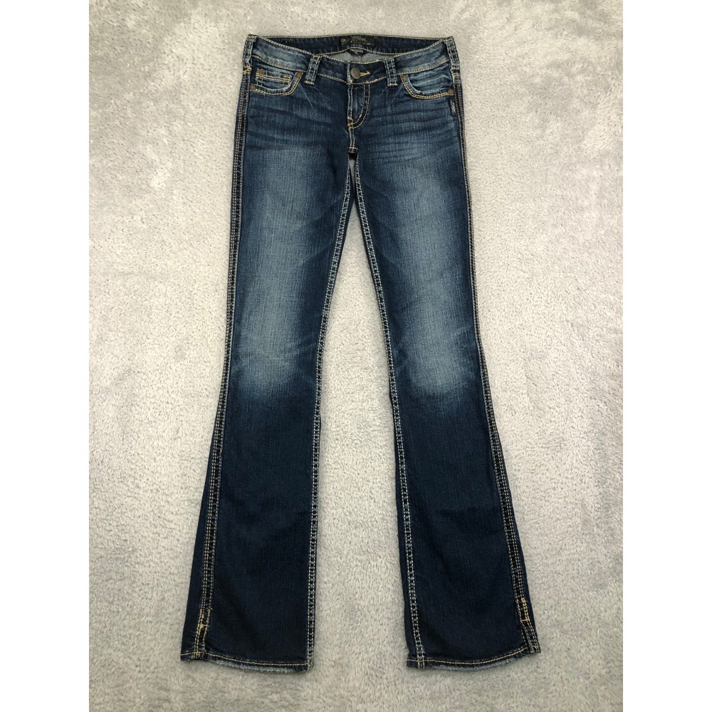 Silver Jeans Jeans Womens 30x35 (Tag 27x35) Blue Frances 18'' Bootcut Distressed
